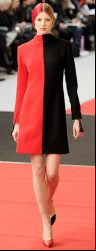 red and black split dress